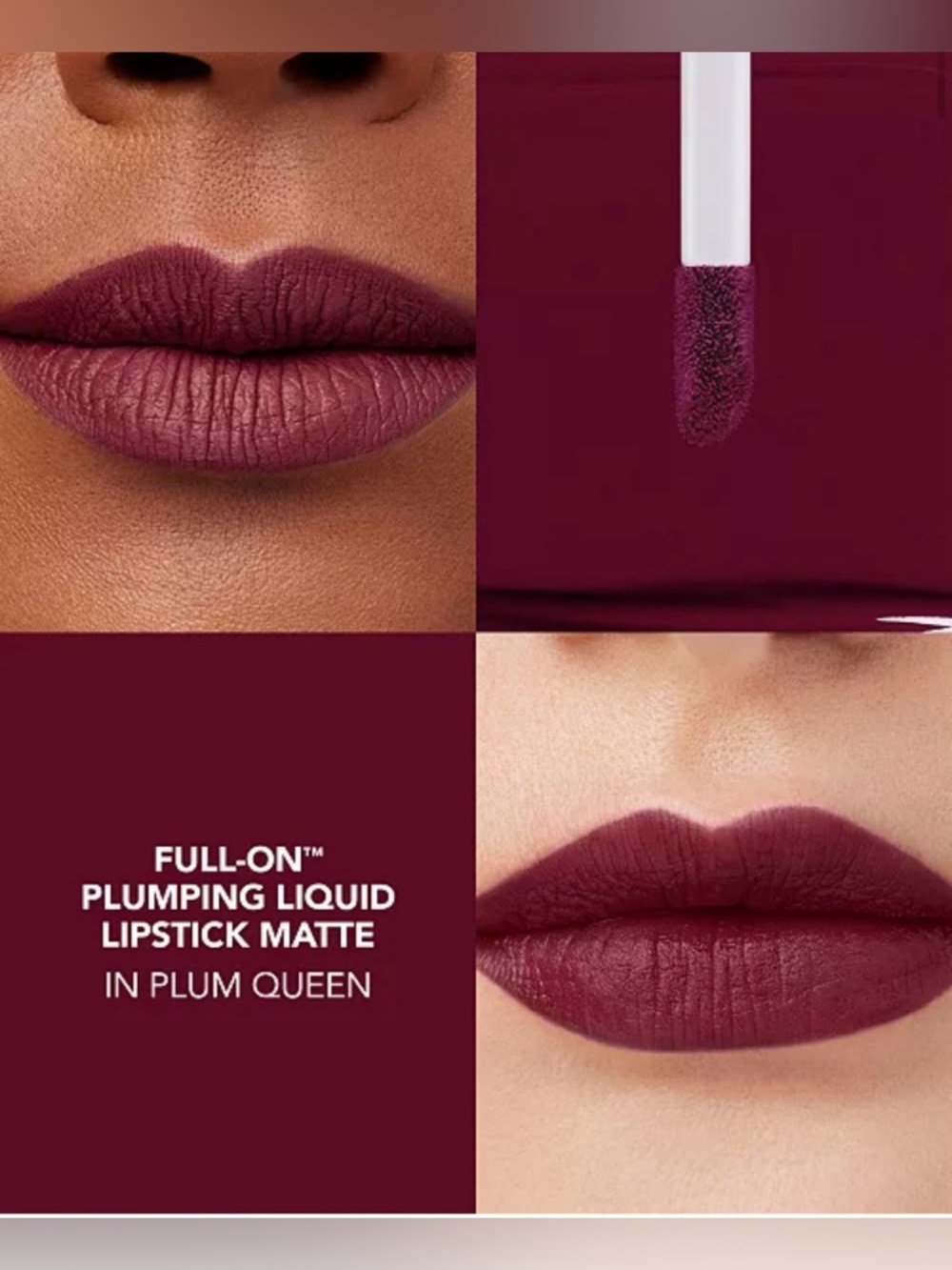 NIB Buxom Full-On Plumping Liquid Lipstick Matte in Plum Queen (Plum)